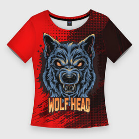 Женская футболка 3D Slim с принтом Wolf head в городе Новоалтайск,  |  | арт | волк | голова | графика | животные | звери