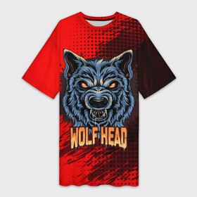 Платье-футболка 3D с принтом Wolf head в городе Новоалтайск,  |  | арт | волк | голова | графика | животные | звери