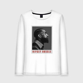 Женский лонгслив хлопок с принтом Nipsey - King в городе Новоалтайск, 100% хлопок |  | coast | hip hop | hussle | los angeles | new school | nipsey | rap | rapper | rip | tmc | victory lap | west | диджей | лос анджелес | микрофон | музыка | нипси | рэп | рэпер | сша | хассл | хип хоп
