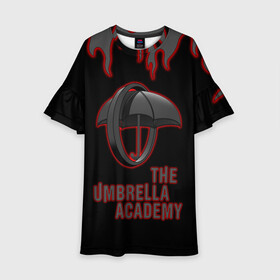 Детское платье 3D с принтом The Umbrella Academy | Академи в городе Новоалтайск, 100% полиэстер | прямой силуэт, чуть расширенный к низу. Круглая горловина, на рукавах — воланы | dark horse comics | the umbrella academy | umbrella | академия амбрелла | комикс | комильфо