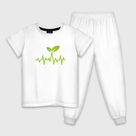 Детская пижама хлопок с принтом Vegan Pulse в городе Новоалтайск, 100% хлопок |  брюки и футболка прямого кроя, без карманов, на брюках мягкая резинка на поясе и по низу штанин
 | green | greenpaece | vegan | yoga | веган | вегетарианец | гринпис | дерево | еда | животные | жизнь | здоровье | зеленый | йога | мир | овощи | пища | планета | природа | пульс | фрукты