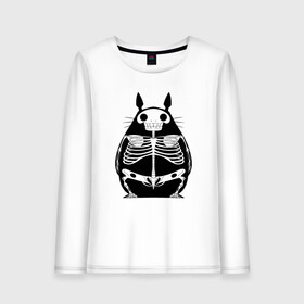 Женский лонгслив хлопок с принтом Totoro Skeletor в городе Новоалтайск, 100% хлопок |  | ghibli | japan | nature | neigbor | neighbour | totoro | анимация | аниме | гибли | друг | животные | лес | милый | мир | миядзаки | мой сосед тоторо | мульт | мультфильм | природа | скелет | сосед | тоторо | хаяо | хранитель