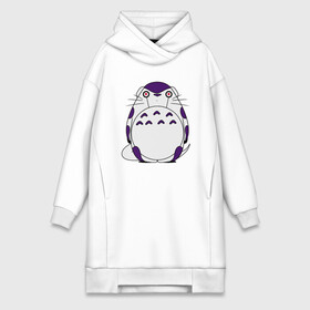 Платье-худи хлопок с принтом Totoro Frieza в городе Новоалтайск,  |  | dragon ball | frieza | ghibli | japan | nature | neigbor | totoro | анимация | аниме | гибли | друг | животные | лес | манга | милый | миядзаки | мой сосед тоторо | мульт | мультфильм | природа | сосед | торияма | тоторо | фриза