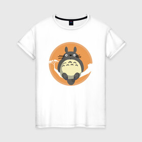 Женская футболка хлопок с принтом Spirit Totoro в городе Новоалтайск, 100% хлопок | прямой крой, круглый вырез горловины, длина до линии бедер, слегка спущенное плечо | ghibli | japan | nature | neigbor | neighbour | totoro | анимация | аниме | гибли | друг | животные | лес | милый | мир | миядзаки | мой сосед тоторо | мульт | мультфильм | природа | сосед | тоторо | хаяо | хранитель | япония