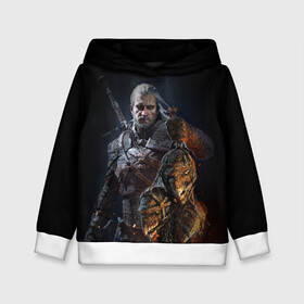 Детская толстовка 3D с принтом Witcher III в городе Новоалтайск, 100% полиэстер | двухслойный капюшон со шнурком для регулировки, мягкие манжеты на рукавах и по низу толстовки, спереди карман-кенгуру с мягким внутренним слоем | Тематика изображения на принте: geralt | the witcher | wild hunt | witcher 3 | ведьмак | ведьмак 3 | геральт | дикая охота