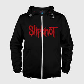 Мужская ветровка 3D с принтом Slipknot (+Спина) в городе Новоалтайск, 100% полиэстер | подол и капюшон оформлены резинкой с фиксаторами, два кармана без застежек по бокам, один потайной карман на груди | slipknot | лого | музыка | надпись | рок | текст | типография