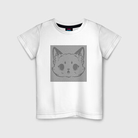 Детская футболка хлопок с принтом Small panda illusion в городе Новоалтайск, 100% хлопок | круглый вырез горловины, полуприлегающий силуэт, длина до линии бедер | art | illusion | арт | иллюзия | линии | надпись | оптическая | оптическая иллюзия