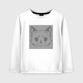 Детский лонгслив хлопок с принтом Small panda illusion в городе Новоалтайск, 100% хлопок | круглый вырез горловины, полуприлегающий силуэт, длина до линии бедер | art | illusion | арт | иллюзия | линии | надпись | оптическая | оптическая иллюзия