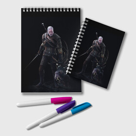 Блокнот с принтом The Witcher в городе Новоалтайск, 100% бумага | 48 листов, плотность листов — 60 г/м2, плотность картонной обложки — 250 г/м2. Листы скреплены удобной пружинной спиралью. Цвет линий — светло-серый
 | Тематика изображения на принте: geralt | the witcher | wild hunt | witcher 3 | ведьмак | ведьмак 3 | геральт | дикая охота
