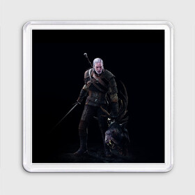 Магнит 55*55 с принтом The Witcher в городе Новоалтайск, Пластик | Размер: 65*65 мм; Размер печати: 55*55 мм | Тематика изображения на принте: geralt | the witcher | wild hunt | witcher 3 | ведьмак | ведьмак 3 | геральт | дикая охота