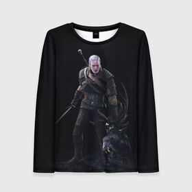 Женский лонгслив 3D с принтом The Witcher в городе Новоалтайск, 100% полиэстер | длинные рукава, круглый вырез горловины, полуприлегающий силуэт | geralt | the witcher | wild hunt | witcher 3 | ведьмак | ведьмак 3 | геральт | дикая охота