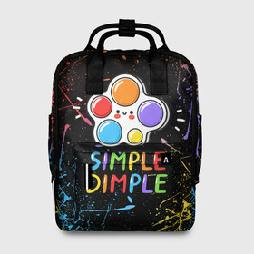 Женский рюкзак 3D с принтом SIMPLE DIMPLE ИГРУШКА в городе Новоалтайск, 100% полиэстер | лямки с регулируемой длиной, сверху ручки, чтобы рюкзак нести как сумку. Основное отделение закрывается на молнию, как и внешний карман. Внутри два дополнительных кармана, один из которых закрывается на молнию. По бокам два дополнительных кармашка, куда поместится маленькая бутылочка
 | Тематика изображения на принте: pop it | popit | антистресс | игрушка | поп ит | попит | пузырчатая плёнка | пупырка | симпл димпл | симплдимпл