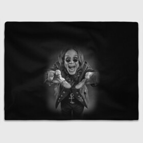 Плед 3D с принтом OZZY OSBOURNE в городе Новоалтайск, 100% полиэстер | закругленные углы, все края обработаны. Ткань не мнется и не растягивается | black | black sabbath | dark | fear | hand | metal | music | osbourne | punk | rock | дедушка | металл | музыка | озборн | оззи | панк | рок | ужас | черный