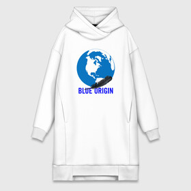 Платье-худи хлопок с принтом Blue Origin в городе Новоалтайск,  |  | astronautics | blue origin | space | usa | америка | блу оригин | блу ориджин | космическая компания | космические полеты | космонавтика | космос | полеты | про космос | сша