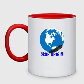 Кружка двухцветная с принтом Blue Origin в городе Новоалтайск, керамика | объем — 330 мл, диаметр — 80 мм. Цветная ручка и кайма сверху, в некоторых цветах — вся внутренняя часть | Тематика изображения на принте: astronautics | blue origin | space | usa | америка | блу оригин | блу ориджин | космическая компания | космические полеты | космонавтика | космос | полеты | про космос | сша