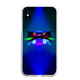 Чехол для iPhone XS Max матовый с принтом Хищник в городе Новоалтайск, Силикон | Область печати: задняя сторона чехла, без боковых панелей | bad boy | rgb | агрессия | атака | волк | враг | враждебный | господин | готика | животное | захват | злой | злость | клыки | нападение | ненависть | неон | оккупация | покорный | ролевая | сила | слуга | тигр