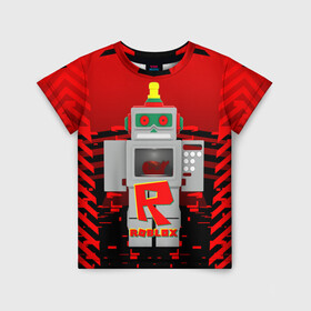Детская футболка 3D с принтом ROBO | ROBLOX | РОБЛОКС (Z) в городе Новоалтайск, 100% гипоаллергенный полиэфир | прямой крой, круглый вырез горловины, длина до линии бедер, чуть спущенное плечо, ткань немного тянется | game | gamer | roblox | robo | simulator | игра | конструктор | роблок | роблокс | робо | симулятор | строительство | фигура