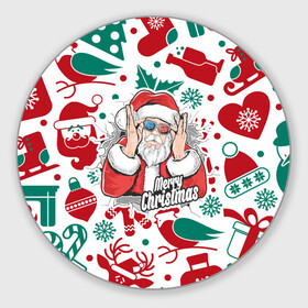 Коврик для мышки круглый с принтом Merry Christmas3D в городе Новоалтайск, резина и полиэстер | круглая форма, изображение наносится на всю лицевую часть | c yjdsv ujljv | merry christmas | в подарок | в топе | в тренде | дет мороз | новогодняя | праздник | прикол | рождество | с новым годом | с рождеством | санта клаус | топ принтов