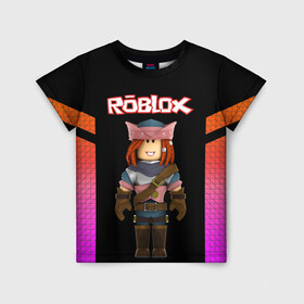 Детская футболка 3D с принтом ROBLOX | РОБЛОКС (Z) в городе Новоалтайск, 100% гипоаллергенный полиэфир | прямой крой, круглый вырез горловины, длина до линии бедер, чуть спущенное плечо, ткань немного тянется | game | gamer | roblox | simulator | игра | конструктор | роблок | роблокс | симулятор | строительство | фигура