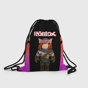 Рюкзак-мешок 3D с принтом ROBLOX | РОБЛОКС (Z) в городе Новоалтайск, 100% полиэстер | плотность ткани — 200 г/м2, размер — 35 х 45 см; лямки — толстые шнурки, застежка на шнуровке, без карманов и подкладки | Тематика изображения на принте: game | gamer | roblox | simulator | игра | конструктор | роблок | роблокс | симулятор | строительство | фигура