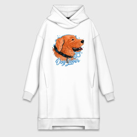 Платье-худи хлопок с принтом Dog Lover в городе Новоалтайск,  |  | love | иллюстрация | пес | собачья любовь | щенок