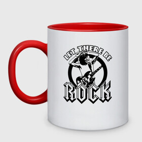Кружка двухцветная с принтом LET THERE BE ROCK AC/DC в городе Новоалтайск, керамика | объем — 330 мл, диаметр — 80 мм. Цветная ручка и кайма сверху, в некоторых цветах — вся внутренняя часть | ac dc | acdc | acdc ас дс | angus | back in black | highway to hell | mckinnon | you | австралийская | ангус янг | ас дс | асдс | блюз | в форме | гитара | группа | крис слэйд | метал | молния | музыка | певец | рок | рок н ролл | стиви янг