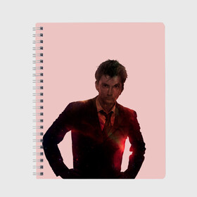 Тетрадь с принтом David Tennant в городе Новоалтайск, 100% бумага | 48 листов, плотность листов — 60 г/м2, плотность картонной обложки — 250 г/м2. Листы скреплены сбоку удобной пружинной спиралью. Уголки страниц и обложки скругленные. Цвет линий — светло-серый
 | doctor who | serial | доктор кто | путешествия во времени | сериал | сериалы | фантастика