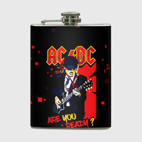 Фляга с принтом ARE YOU REDY? AC/DC в городе Новоалтайск, металлический корпус | емкость 0,22 л, размер 125 х 94 мм. Виниловая наклейка запечатывается полностью | ac dc | acdc | acdc ас дс | angus | back in black | highway to hell | mckinnon | you | австралийская | ангус янг | ас дс | асдс | блюз | в форме | гитара | группа | крис слэйд | метал | молния | музыка | певец | рок | рок н ролл | стиви янг