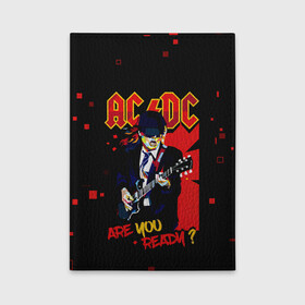 Обложка для автодокументов с принтом ARE YOU REDY? AC/DC в городе Новоалтайск, натуральная кожа |  размер 19,9*13 см; внутри 4 больших “конверта” для документов и один маленький отдел — туда идеально встанут права | Тематика изображения на принте: ac dc | acdc | acdc ас дс | angus | back in black | highway to hell | mckinnon | you | австралийская | ангус янг | ас дс | асдс | блюз | в форме | гитара | группа | крис слэйд | метал | молния | музыка | певец | рок | рок н ролл | стиви янг