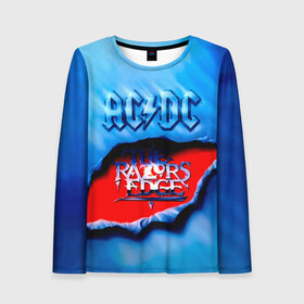 Женский лонгслив 3D с принтом AC/DC - The Razor’s Edge в городе Новоалтайск, 100% полиэстер | длинные рукава, круглый вырез горловины, полуприлегающий силуэт | ac dc | acdc | acdc ас дс | angus | back in black | highway to hell | mckinnon | you | австралийская | ангус янг | ас дс | асдс | блюз | в форме | гитара | группа | крис слэйд | метал | молния | музыка | певец | рок | рок н ролл | стиви янг
