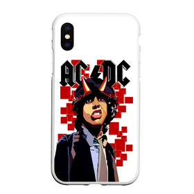 Чехол для iPhone XS Max матовый с принтом AC/DC Ангус Янг в городе Новоалтайск, Силикон | Область печати: задняя сторона чехла, без боковых панелей | Тематика изображения на принте: ac dc | acdc | acdc ас дс | angus | back in black | highway to hell | mckinnon | you | австралийская | ангус янг | ас дс | асдс | блюз | в форме | гитара | группа | крис слэйд | метал | молния | музыка | певец | рок | рок н ролл | стиви янг