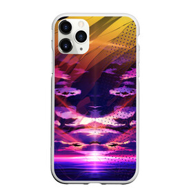 Чехол для iPhone 11 Pro Max матовый с принтом Закат. Облака в городе Новоалтайск, Силикон |  | Тематика изображения на принте: блики | вода | закат | небо | облака | розовое небо | текстура