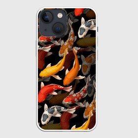 Чехол для iPhone 13 mini с принтом Карпы кои | Японские карпы в городе Новоалтайск,  |  | восточные карпы | восточные рыбки | западные карпы | западные рыбы | карпы | карпы кои | кои | морские жители | рыбы | рыбы паттерн | японские карпы | японские кои