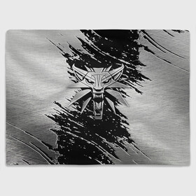 Плед 3D с принтом THE WITCHER LOGO STEEL  в городе Новоалтайск, 100% полиэстер | закругленные углы, все края обработаны. Ткань не мнется и не растягивается | the witcher | ведьмак | железо | зе витчер | игра | компьютерная игра | лого | логотип | сталь