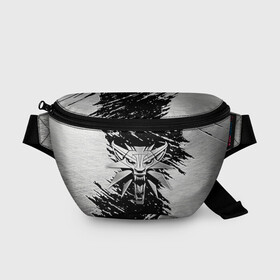 Поясная сумка 3D с принтом THE WITCHER LOGO STEEL  в городе Новоалтайск, 100% полиэстер | плотная ткань, ремень с регулируемой длиной, внутри несколько карманов для мелочей, основное отделение и карман с обратной стороны сумки застегиваются на молнию | the witcher | ведьмак | железо | зе витчер | игра | компьютерная игра | лого | логотип | сталь