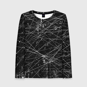 Женский лонгслив 3D ТЕКСТУРА ГРАНЖ | GRUNGE : в городе Новоалтайск, 100% полиэстер | длинные рукава, круглый вырез горловины, полуприлегающий силуэт | grunge | texture | гранж | краска | линии | потертости | старина | текстура