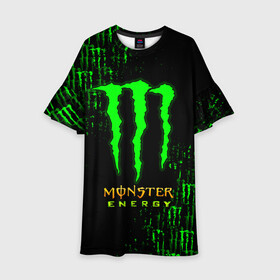 Детское платье 3D с принтом MONSTER ENERGY NEON | МОНСТЕР в городе Новоалтайск, 100% полиэстер | прямой силуэт, чуть расширенный к низу. Круглая горловина, на рукавах — воланы | monster | monster energy | монстер | монстер енерджи | монстер енэрджи | монстер энерджи | неон | энергетик | энергетический напиток
