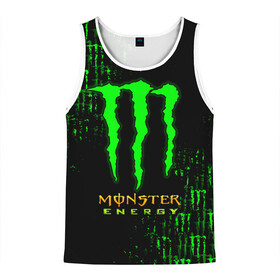 Мужская майка 3D с принтом MONSTER ENERGY NEON | МОНСТЕР в городе Новоалтайск, 100% полиэстер | круглая горловина, приталенный силуэт, длина до линии бедра. Пройма и горловина окантованы тонкой бейкой | monster | monster energy | монстер | монстер енерджи | монстер енэрджи | монстер энерджи | неон | энергетик | энергетический напиток
