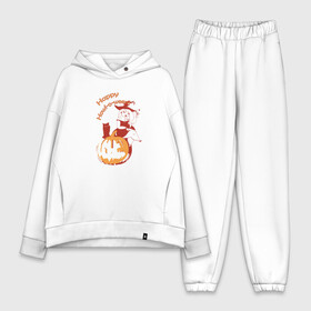 Женский костюм хлопок Oversize с принтом Happy Howl o ween в городе Новоалтайск,  |  | девушка | кот | надписи | прикол | тыква | хэллоуин
