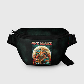 Поясная сумка 3D с принтом Amon Amarth в городе Новоалтайск, 100% полиэстер | плотная ткань, ремень с регулируемой длиной, внутри несколько карманов для мелочей, основное отделение и карман с обратной стороны сумки застегиваются на молнию | amon amarth | metal | викинг метал | группы | дэт метал | метал | музыка | рок