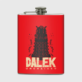 Фляга с принтом Dalek в городе Новоалтайск, металлический корпус | емкость 0,22 л, размер 125 х 94 мм. Виниловая наклейка запечатывается полностью | Тематика изображения на принте: doctor who | serial | доктор кто | путешествия во времени | сериал | сериалы | фантастика