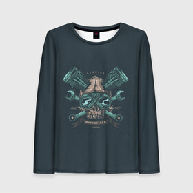 Женский лонгслив 3D с принтом Мотосервис в городе Новоалтайск, 100% полиэстер | длинные рукава, круглый вырез горловины, полуприлегающий силуэт | moto | motorcycle | мопеды | мото | мотоцикл | мотоциклист | мотоциклисту | мотоциклисты | мотоцыклы