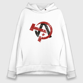 Женское худи Oversize хлопок с принтом АНАРХИЯ | ANARCHY (Z) в городе Новоалтайск, френч-терри — 70% хлопок, 30% полиэстер. Мягкий теплый начес внутри —100% хлопок | боковые карманы, эластичные манжеты и нижняя кромка, капюшон на магнитной кнопке | anarchy | riot | rock | анархизм | анархистская символика | анархия | безвластие | безначалие | безначальство | бунт | знаки | независимость | неподвластность | панки | рок | символ