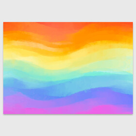 Поздравительная открытка с принтом РАДУЖНЫЕ ВОЛНЫ | RAINBOW WAVES (Z) в городе Новоалтайск, 100% бумага | плотность бумаги 280 г/м2, матовая, на обратной стороне линовка и место для марки
 | color | paint | rainbow | rainbow waves | waves | волны | краска | радуга | радужная | радужные волны | цветная | яркая