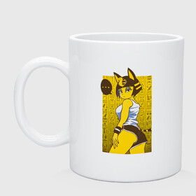 Кружка керамическая с принтом ankha waifu в городе Новоалтайск, керамика | объем — 330 мл, диаметр — 80 мм. Принт наносится на бока кружки, можно сделать два разных изображения | animal crossing | ankha | ankha waifu | furry | game | waifu | анка | фурри
