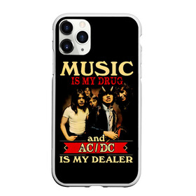 Чехол для iPhone 11 Pro Max матовый с принтом MUSYC IS MY DRUG and AC/DC IS MY DEALER в городе Новоалтайск, Силикон |  | ac dc | acdc | acdc ас дс | angus | back in black | highway to hell | mckinnon | you | австралийская | ангус янг | ас дс | асдс | блюз | в форме | гитара | группа | крис слэйд | метал | молния | музыка | певец | рок | рок н ролл | стиви янг