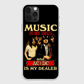 Чехол для iPhone 12 Pro Max с принтом MUSYC IS MY DRUG and AC/DC IS MY DEALER в городе Новоалтайск, Силикон |  | ac dc | acdc | acdc ас дс | angus | back in black | highway to hell | mckinnon | you | австралийская | ангус янг | ас дс | асдс | блюз | в форме | гитара | группа | крис слэйд | метал | молния | музыка | певец | рок | рок н ролл | стиви янг