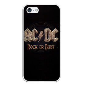 Чехол для iPhone 5/5S матовый с принтом AC/DC Rock or Bust в городе Новоалтайск, Силикон | Область печати: задняя сторона чехла, без боковых панелей | ac dc | acdc | acdc ас дс | angus young | back in black | highway to hell | mckinno | австралийская | ангус янг | ас дс | асдс | блюз | в форме | гитара | группа | крис слэйд | метал | молния | музыка | певец | рок | рок н ролл | стиви янг