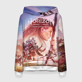 Женская толстовка 3D с принтом Элой Horizon Forbidden West DE в городе Новоалтайск, 100% полиэстер  | двухслойный капюшон со шнурком для регулировки, мягкие манжеты на рукавах и по низу толстовки, спереди карман-кенгуру с мягким внутренним слоем. | aloy | bow | dinosaur | games | horizon forbidden west | hunt | nextgen | playstation 5 | ps5 | robot | zero dawn | горизонт | динозавр | запретный запад | игры | лук | некстген | нулевой рассвет | охота | плейстейшен 5 | пс5 | робот | элой