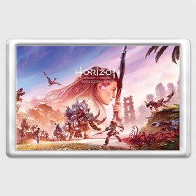Магнит 45*70 с принтом Элой Horizon Forbidden West DE в городе Новоалтайск, Пластик | Размер: 78*52 мм; Размер печати: 70*45 | Тематика изображения на принте: aloy | bow | dinosaur | games | horizon forbidden west | hunt | nextgen | playstation 5 | ps5 | robot | zero dawn | горизонт | динозавр | запретный запад | игры | лук | некстген | нулевой рассвет | охота | плейстейшен 5 | пс5 | робот | элой
